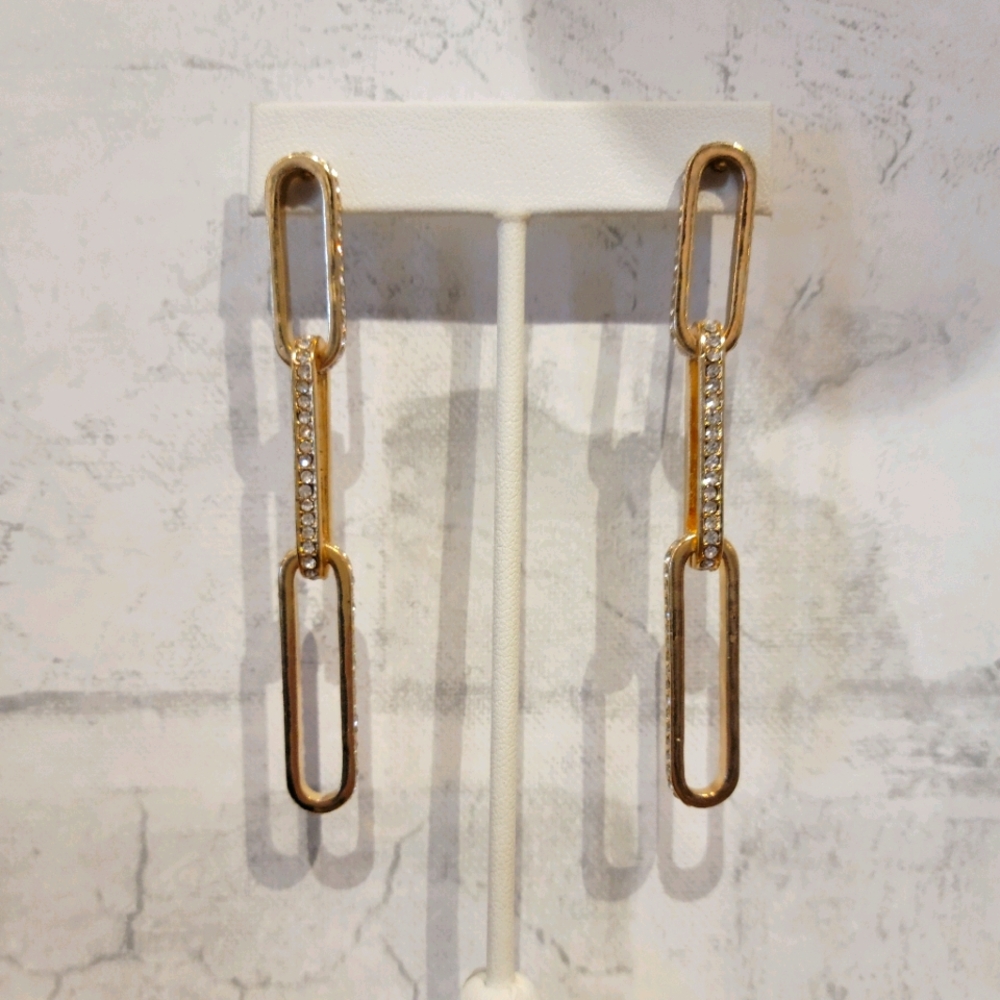 Deux Amie USA chainlink earring with cz details
